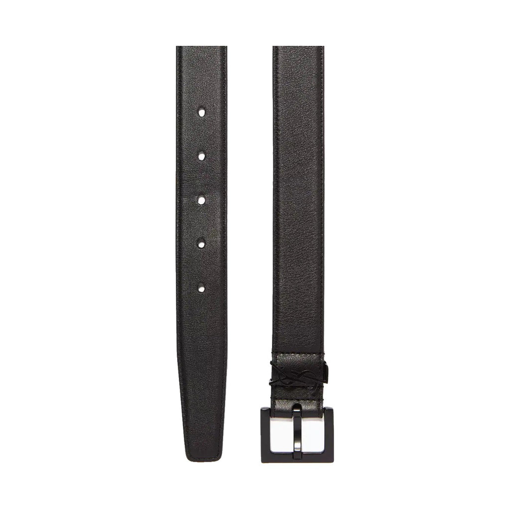 Saint Laurent Monogram Leather Belt 'Black' (Unisex)