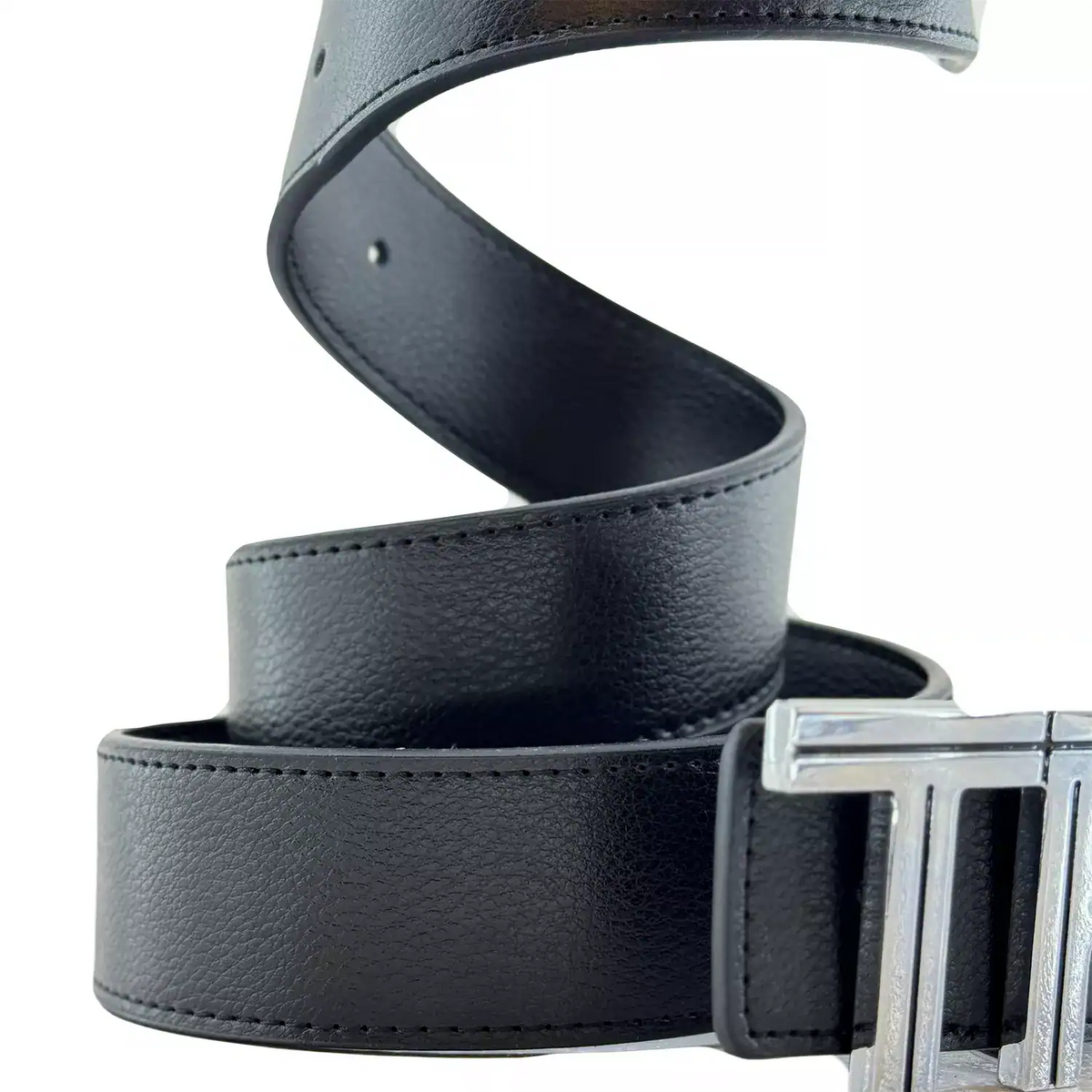 Tom Ford T Buckle Belt 'Black Silver' (Unisex)