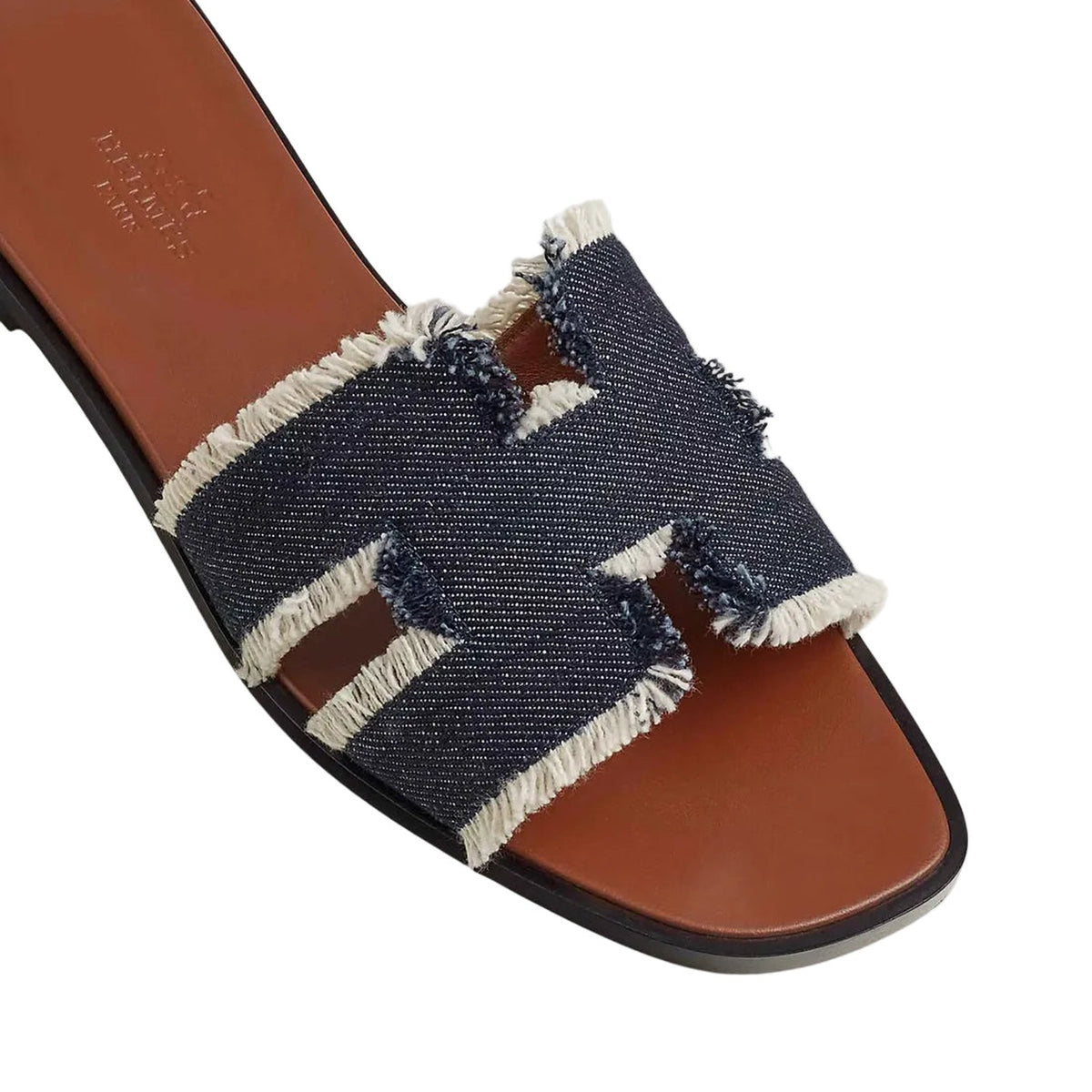 Hermès Oran Sandal 'Fringed Denim - Bleu Brut' (Women)