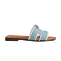 Hermès Oran Sandal 'Fringed Denim - Bleu Clair' (Women)