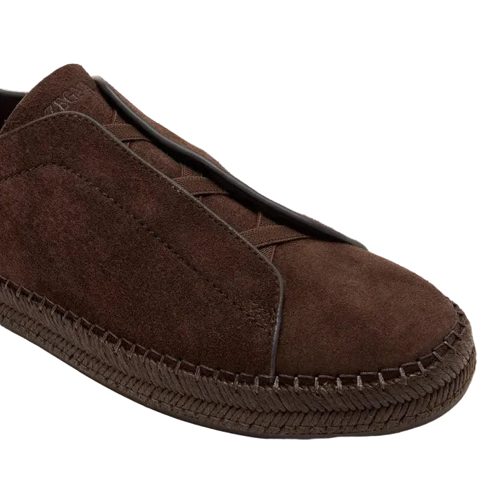 Zegna Triple Stitch™ Espadrille 'Dark Brown Suede' (Men)