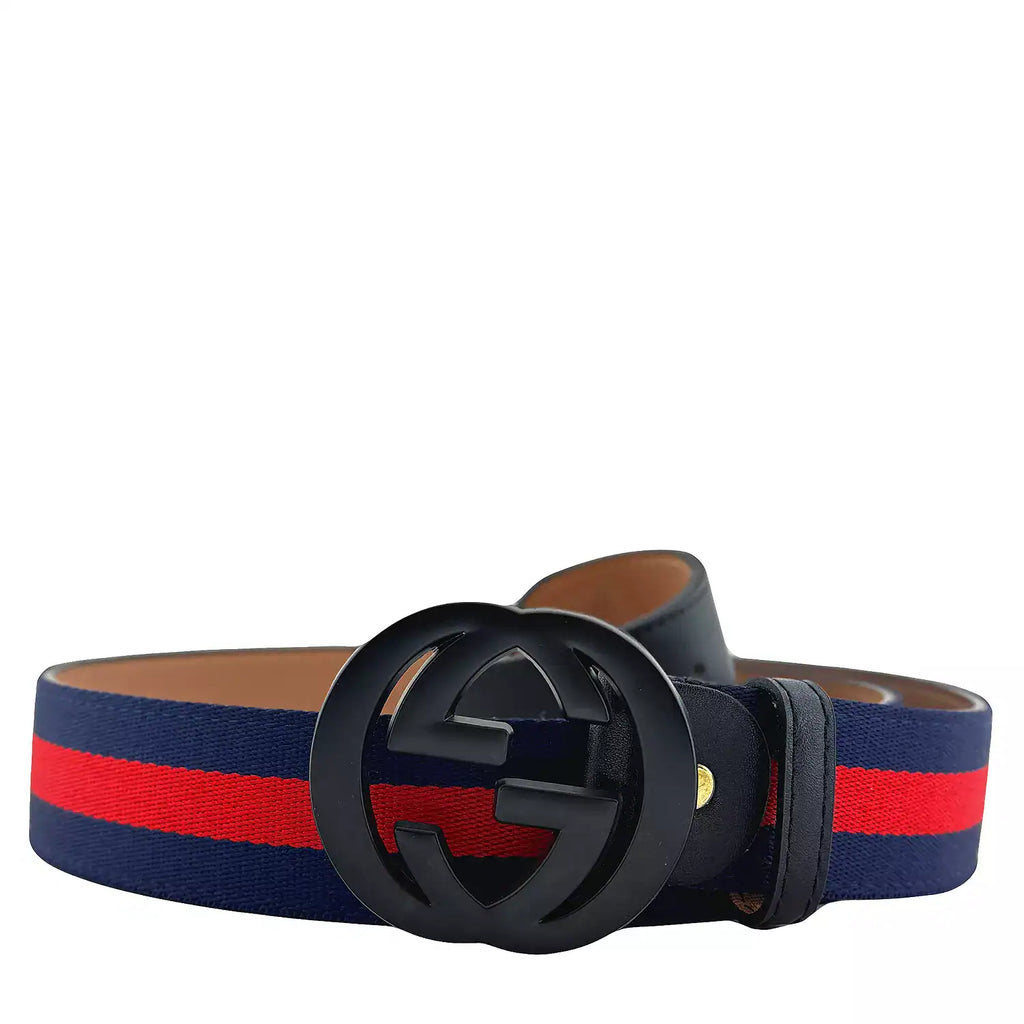 Gucci GG Buckle Belt 'Blue Black' (Unisex)