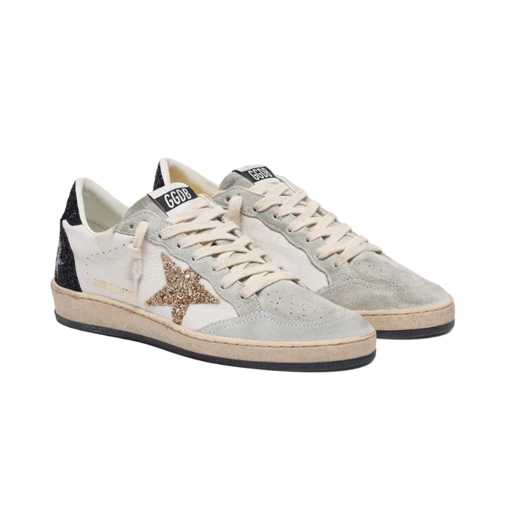 Golden Goose Ball-Star 'White Gold Glitter Star' (Women)