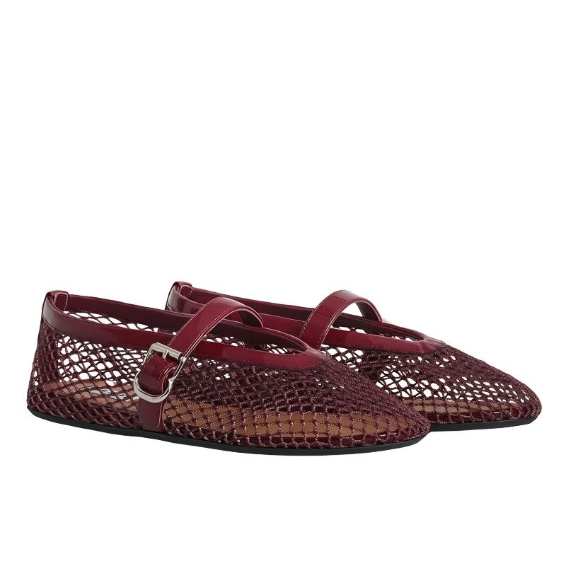 Alaïa Fishnet Ballet Flat 'Maroon' (Women)