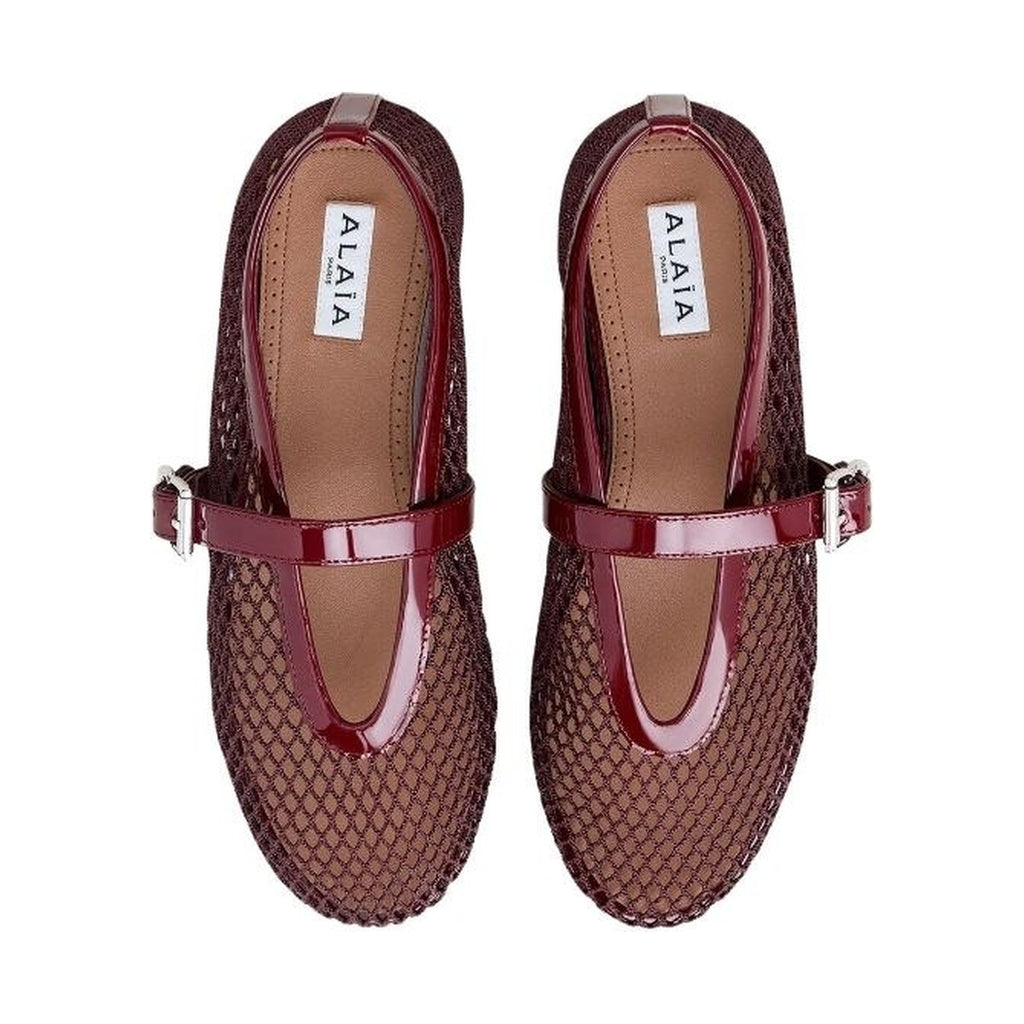 Alaïa Fishnet Ballet Flat 'Maroon' (Women)