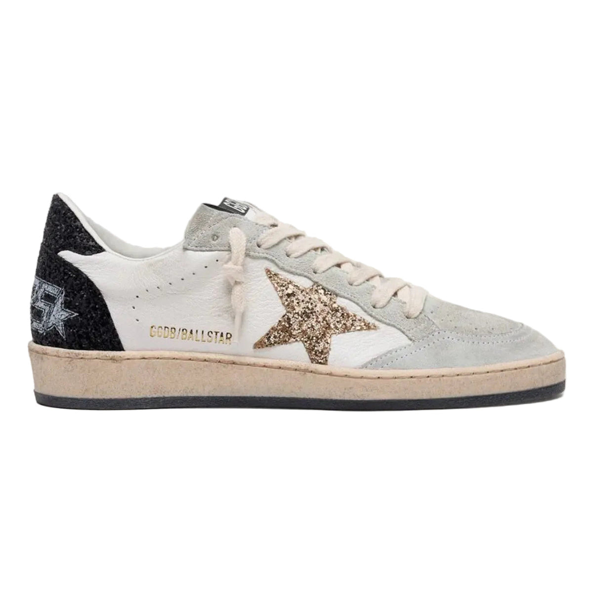 Golden Goose Ball-Star 'White Gold Glitter Star' (Women)