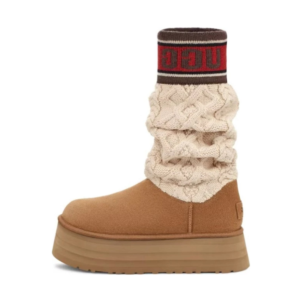UGG Classic Sweater Letter Boot 'Chestnut' (Women)