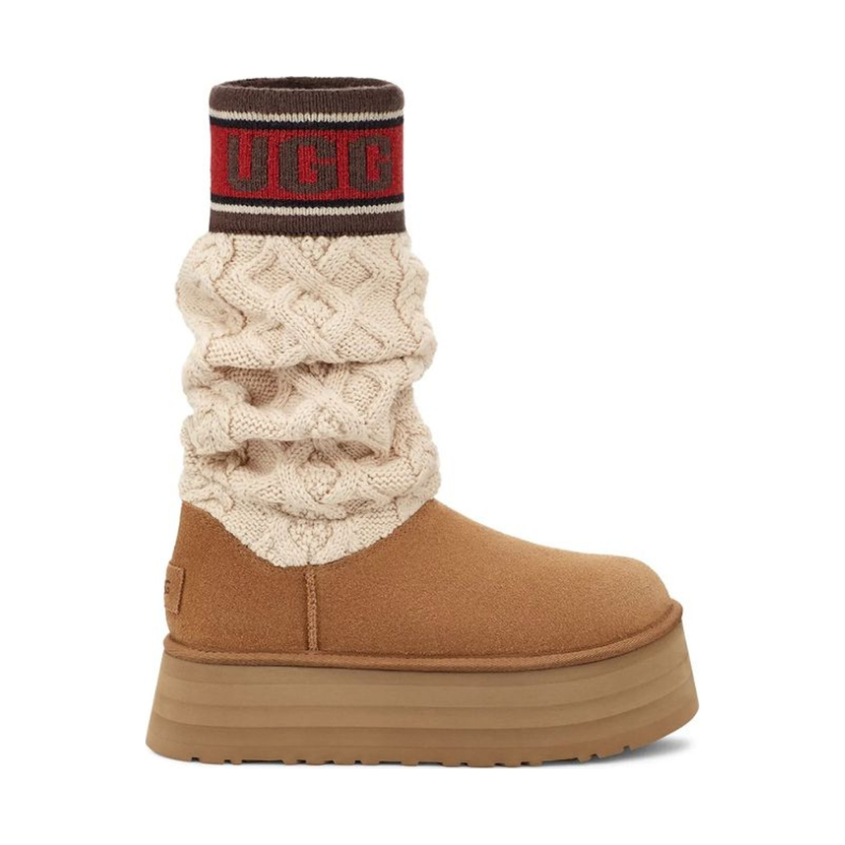 UGG Classic Sweater Letter Boot 'Chestnut' (Women)