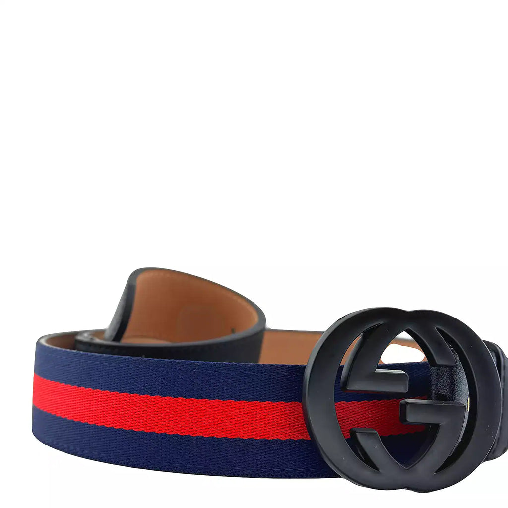 Gucci GG Buckle Belt 'Blue Black' (Unisex)
